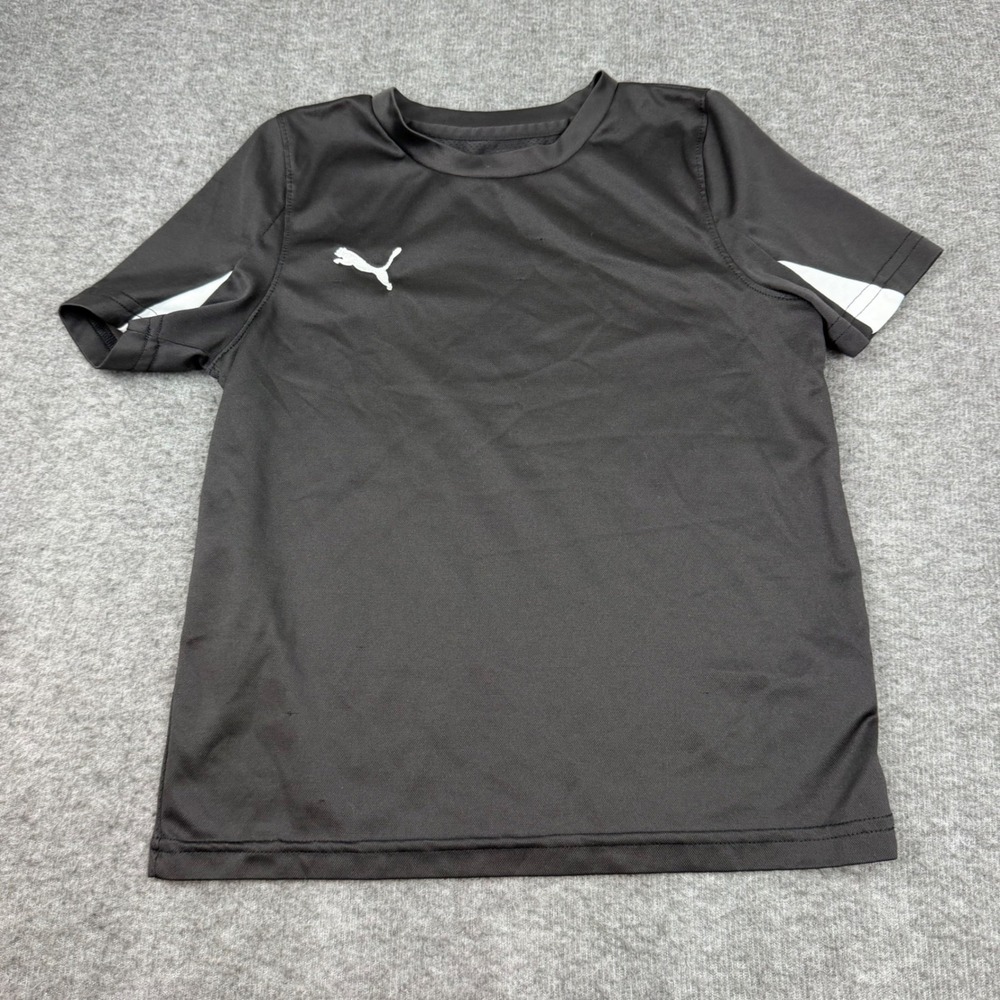 Puma T-Shirt Kids Youth Medium‎ Black Short Sleeve Athletic Logo 701269